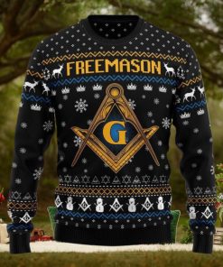Freemason Christmas Ugly Sweater Long Sleeve Crewneck