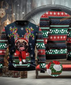 French Bulldog Christmas Knitted 3D Family Christmas Sweater