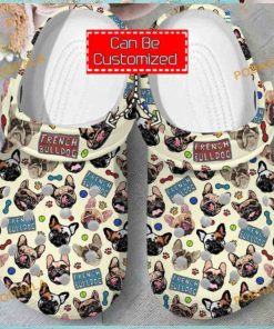 French Bulldog Crocs Stylish Animal Print Clog Shoes