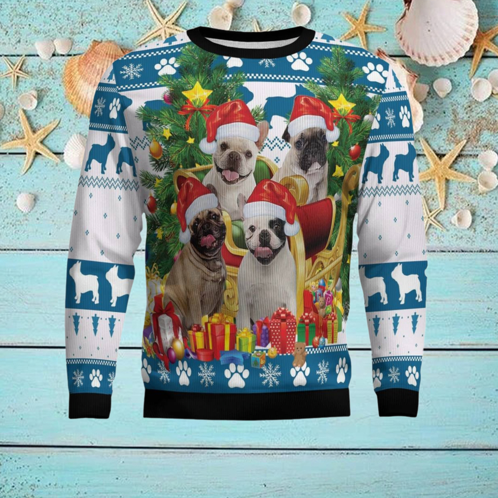 French Bulldog Greeting Ugly Christmas Sweater French Bulldog Greeting Ugly Christmas Sweater