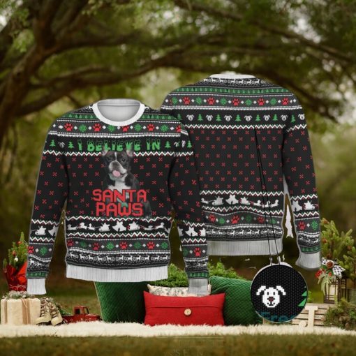 Frenchie I Believe In Santa Paws Ugly Sweater For Christmas