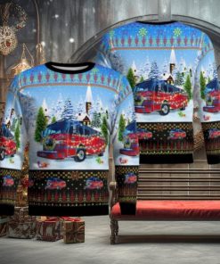 Frenchtown Township Fire Department, Monroe, Michigan Christmas Aop Ugly Sweater Family Gift