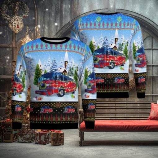 Frenchtown Township Fire Department, Monroe, Michigan Christmas Aop Ugly Sweater Family Gift