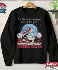 Fresno State Bulldogs It The Most Wonderful Time Of The Year Peanut Characters Christmas Shirt