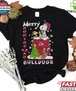 Fresno State Bulldogs Snoopy And Woodstock Merry Christmas Shirt