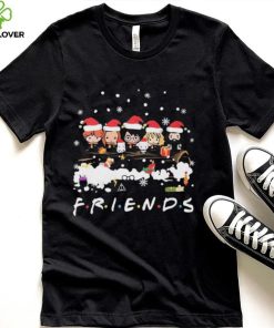 Friends Harry Potter Chibi Santa Hat Tv Show Merry Christmas Shirt