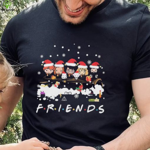 Friends Harry Potter Chibi Santa Hat Tv Show Merry Christmas Shirt