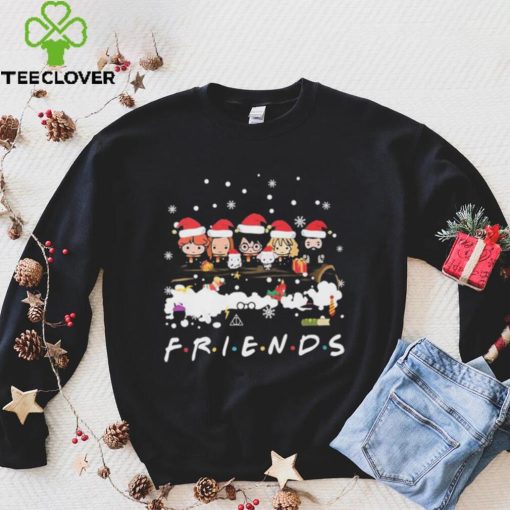 Friends Harry Potter Chibi Santa Hat Tv Show Merry Christmas Shirt
