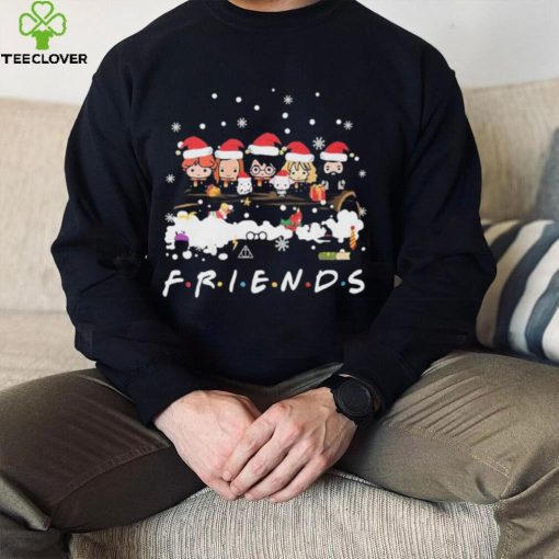 Friends Harry Potter Chibi Santa Hat Tv Show Merry Christmas Shirt