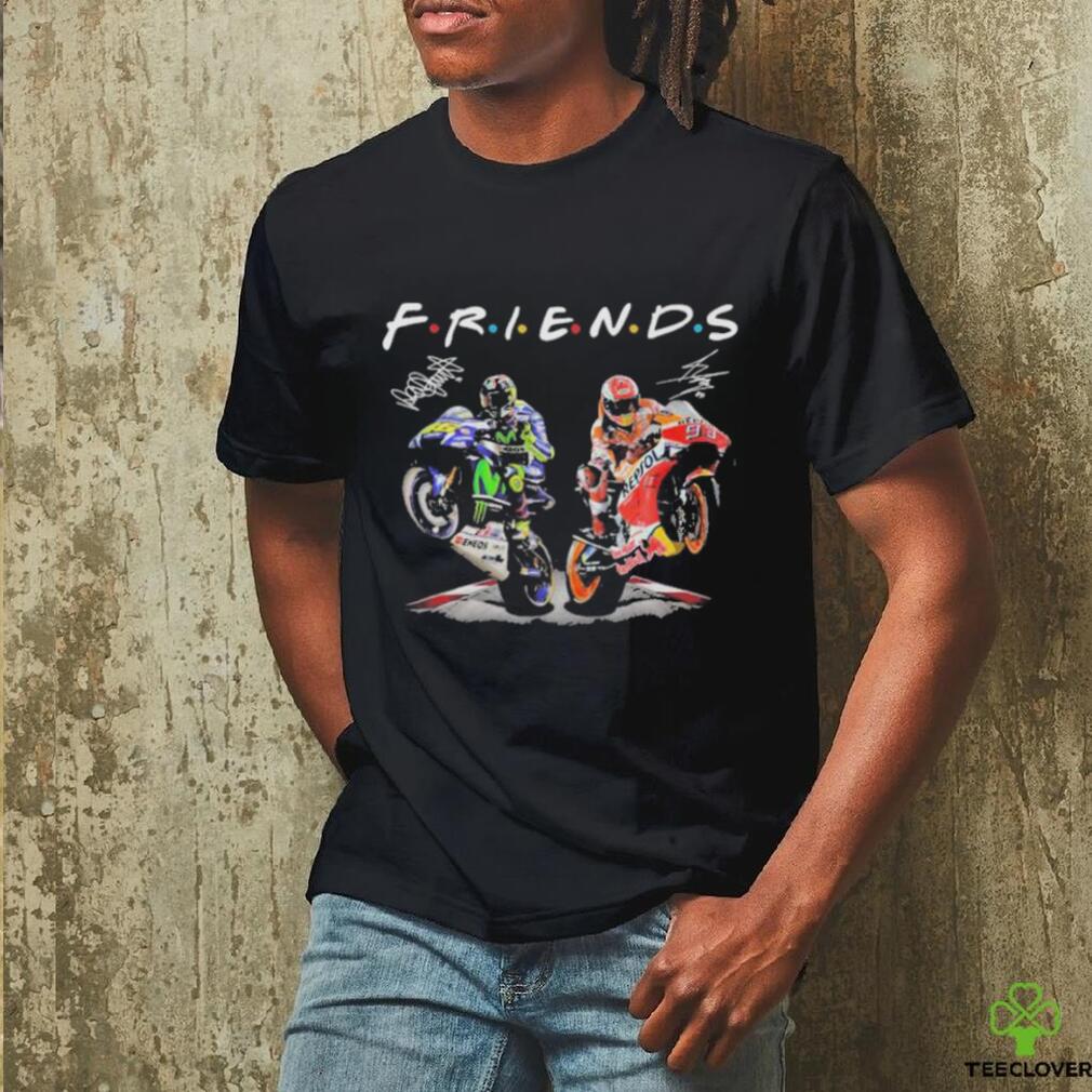 Friends Valentino RossI and Marc Marquez signature shirt Friends Valentino RossI and Marc Marquez signature shirt