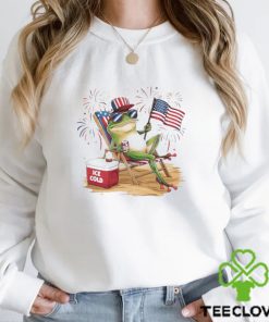 Frog 4th of July USA flag shirt