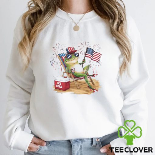 Frog 4th of July USA flag shirt
