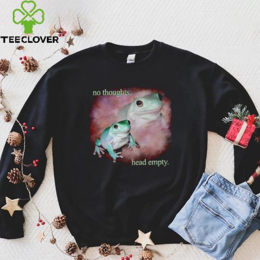 Frog no thoughts head empty photo hoodie, sweater, longsleeve, shirt v-neck, t-shirt