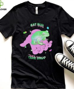 Frog on hand eat bug take drug shirt