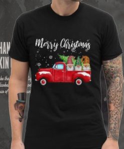 Frohe Weihnachten Baum Drei Gnome Red Truck Xmas' Männer Funktions T Shirt