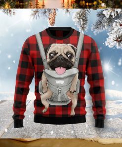 Front Carrier Dog Pug Christmas Ugly Christmas Sweater