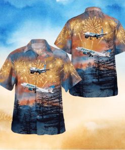 Frontier Airlines Airbus Independence Day Button Up Hawaiian Shirt Beach Gift