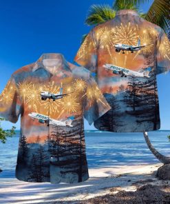 Frontier Airlines Airbus Independence Day Button Up Hawaiian Shirt Beach Gift