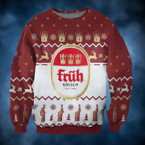 Fruh Kolsch 1904 Beer Ugly Christmas Sweater, Faux Wool Sweater, Gifts For Beer Lovers, International Beer Day, Best Christmas Gifts For 2022 – Prinvity