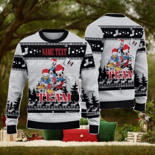 Fulham FC Disney Team Custom Name Ugly Christmas Sweater