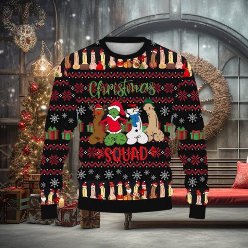 Fun Cocks Merry Christmas Printed Casual Crew Neck Ugly Sweater