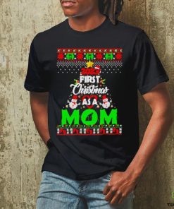 Funny 2023 First Christmas as a mom shirt