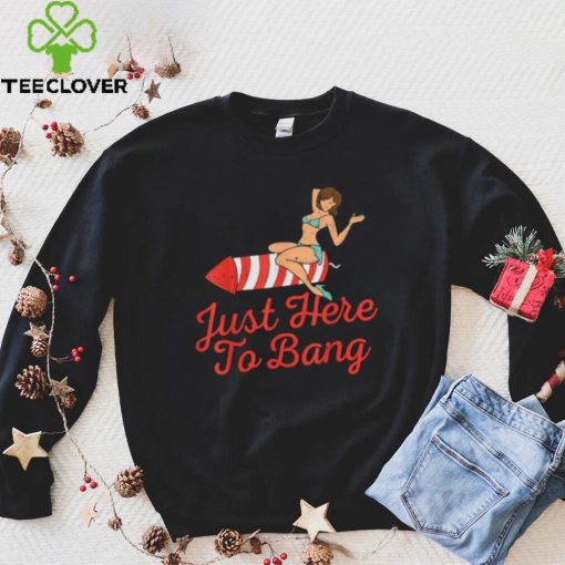 Funny 4th Of July Just Here To Bang Fireworks T Shirt