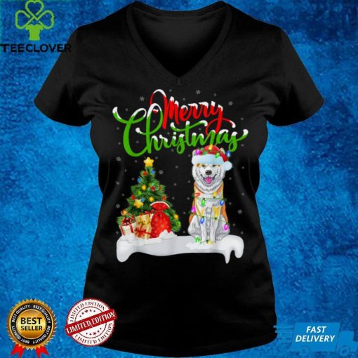 Funny Akita Dog Lover Xmas Lighting Akita Christmas T Shirt
