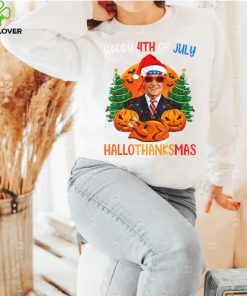 Funny Biden Happy 4th Of Hallothanksmas Holidays Halloween T Shirt