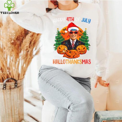 Funny Biden Happy 4th Of Hallothanksmas Holidays Halloween T Shirt