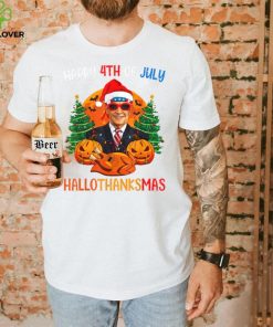 Funny Biden Happy 4th Of Hallothanksmas Holidays Halloween T Shirt