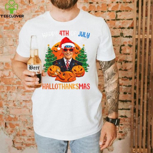 Funny Biden Happy 4th Of Hallothanksmas Holidays Halloween T Shirt