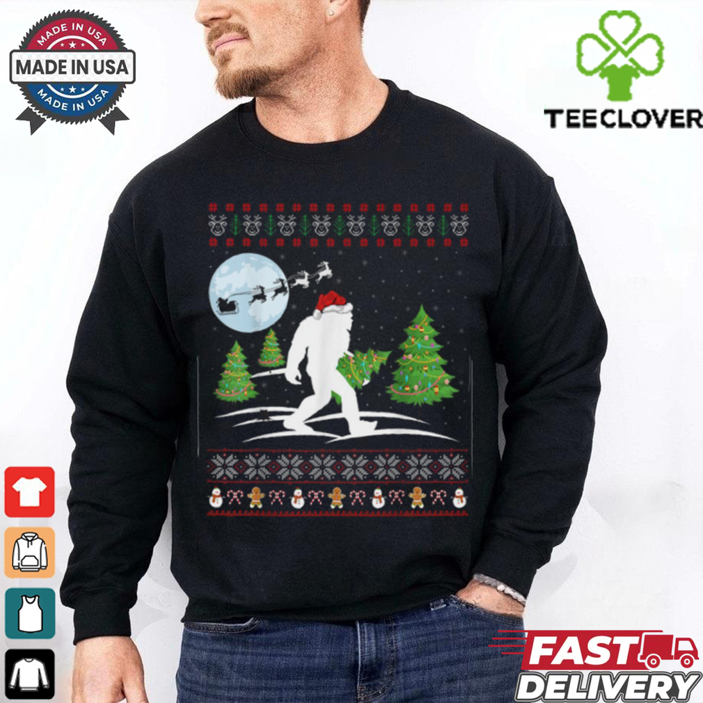 Funny Bigfoot Xmas Gift Santa Hat Ugly Bigfoot Christmas T Shirt Recovered Funny Bigfoot Xmas Gift Santa Hat Ugly Bigfoot Christmas T Shirt Recovered