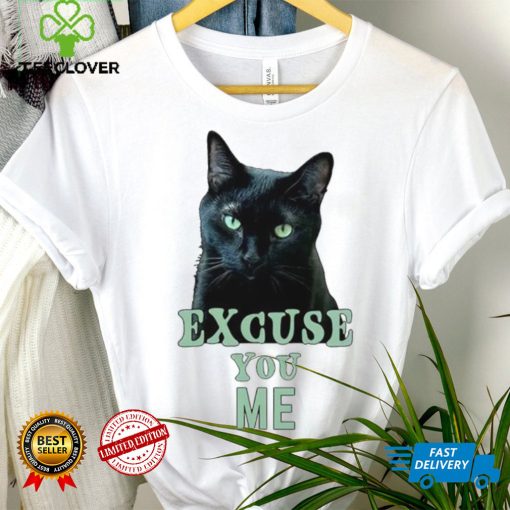 Funny Black Cat with Green Eyes Excuse You Me hoodie, sweater, longsleeve, shirt v-neck, t-shirt