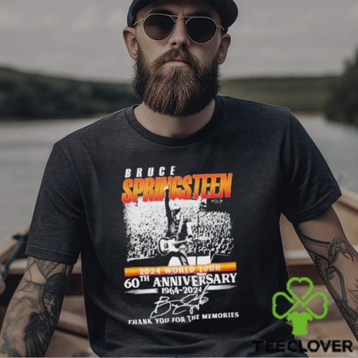 Funny Bruce Springsteen 2024 World Tour 60th Anniversary 1964 2024 Thank You For The Memories Signatures T shirt