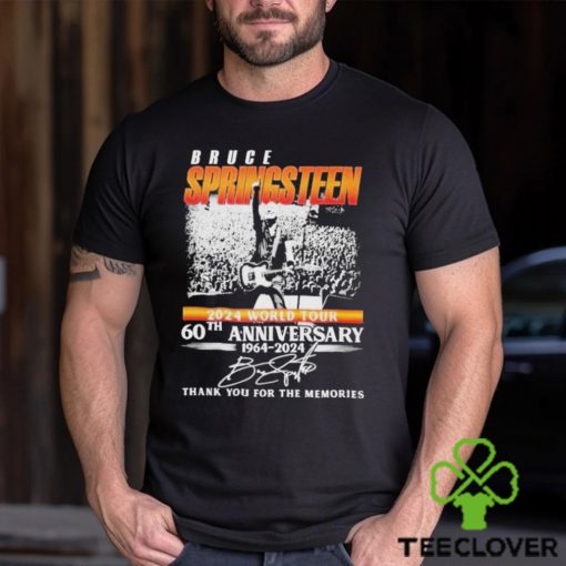 Funny Bruce Springsteen 2024 World Tour 60th Anniversary 1964 2024 Thank You For The Memories Signatures T shirt