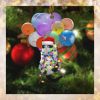 Funny Cat Balloon Christmas Flat Ornament