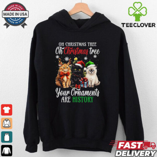 Funny Cat Christmas Ornament Warning   Cute Holiday Outfit for 2024 T Shirt