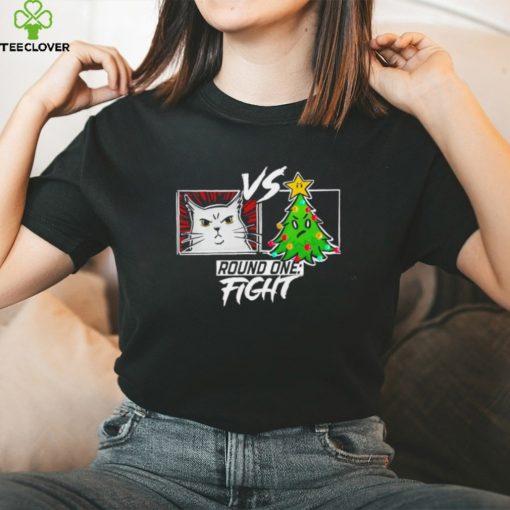 Funny Cat Christmas Tree Cat Vs Christmas Tree Gift Cat Lovers T Shirt