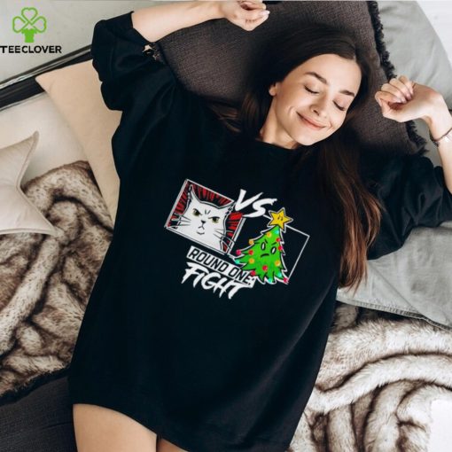 Funny Cat Christmas Tree Cat Vs Christmas Tree Gift Cat Lovers T Shirt