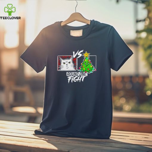 Funny Cat Christmas Tree Cat Vs Christmas Tree Gift Cat Lovers T Shirt