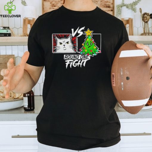 Funny Cat Christmas Tree Cat Vs Christmas Tree Gift Cat Lovers T Shirt