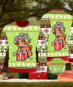 Funny Cat Merry Christmas Gathering Knitted AOP Sweater For Thanksgiving