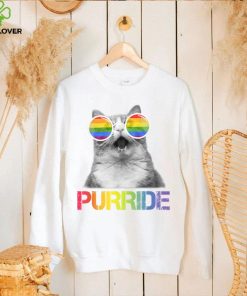 Funny Cat Purride Gay Pride Rainbow Sunglasses LGBTQ T Shirt