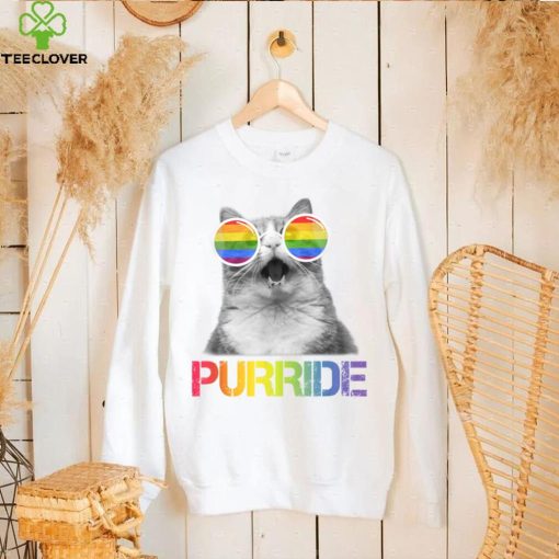 Funny Cat Purride Gay Pride Rainbow Sunglasses LGBTQ T Shirt