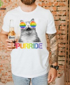 Funny Cat Purride Gay Pride Rainbow Sunglasses LGBTQ T Shirt