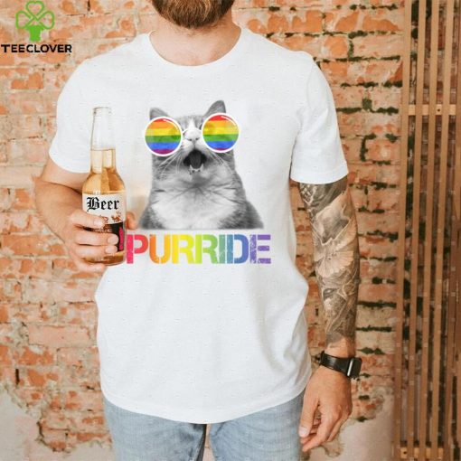 Funny Cat Purride Gay Pride Rainbow Sunglasses LGBTQ T Shirt