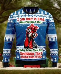 Funny Chicken Blue Christmas Ugly Sweater