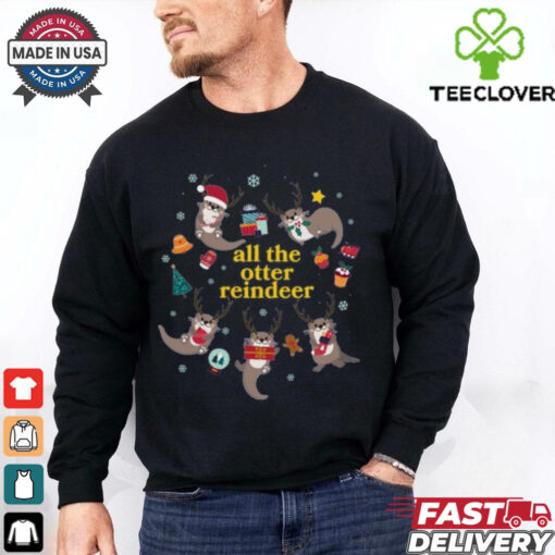 Funny Christmas All The Otter Reindeer Long Sleeve Shirt