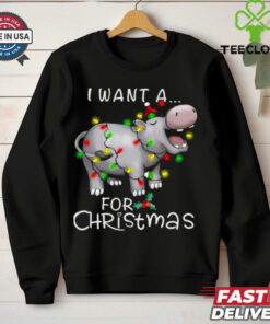 Funny Christmas I Want A Hippopotamus For Christmas Shirt